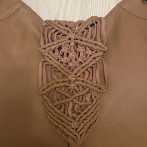 La Marey Macramé flap Tassel  Shoulder tote Bag, Brand New.